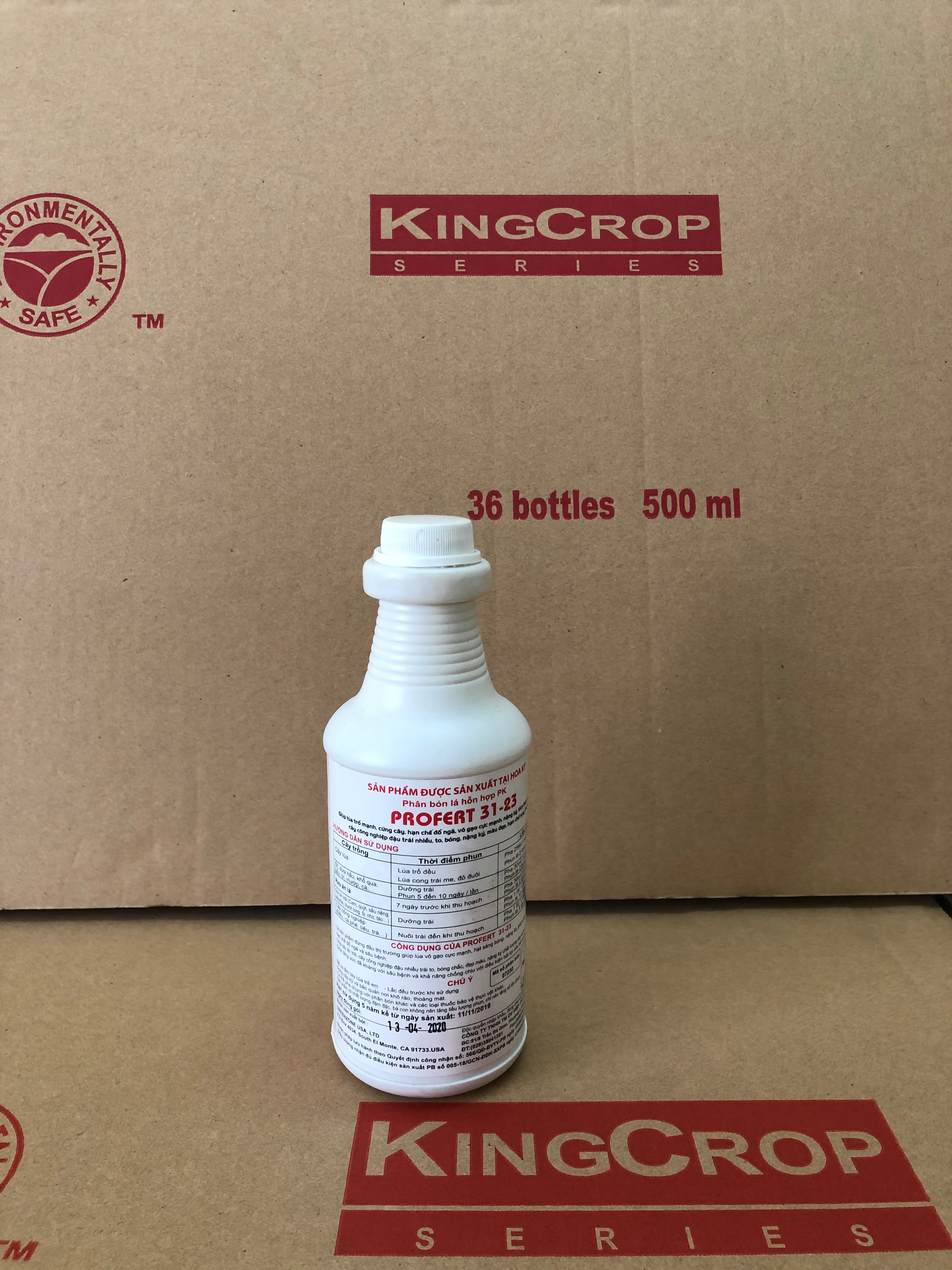 Phân Bón Lá Hổn Hợp Hữu Cơ Sinh Học PK Profert 31-23 KingCrop, Sử Dụng Thổ, Thủy Canh, Tưới Nhỏ Giọt, Chuyên Trồng Rau Sạch, 500 ml