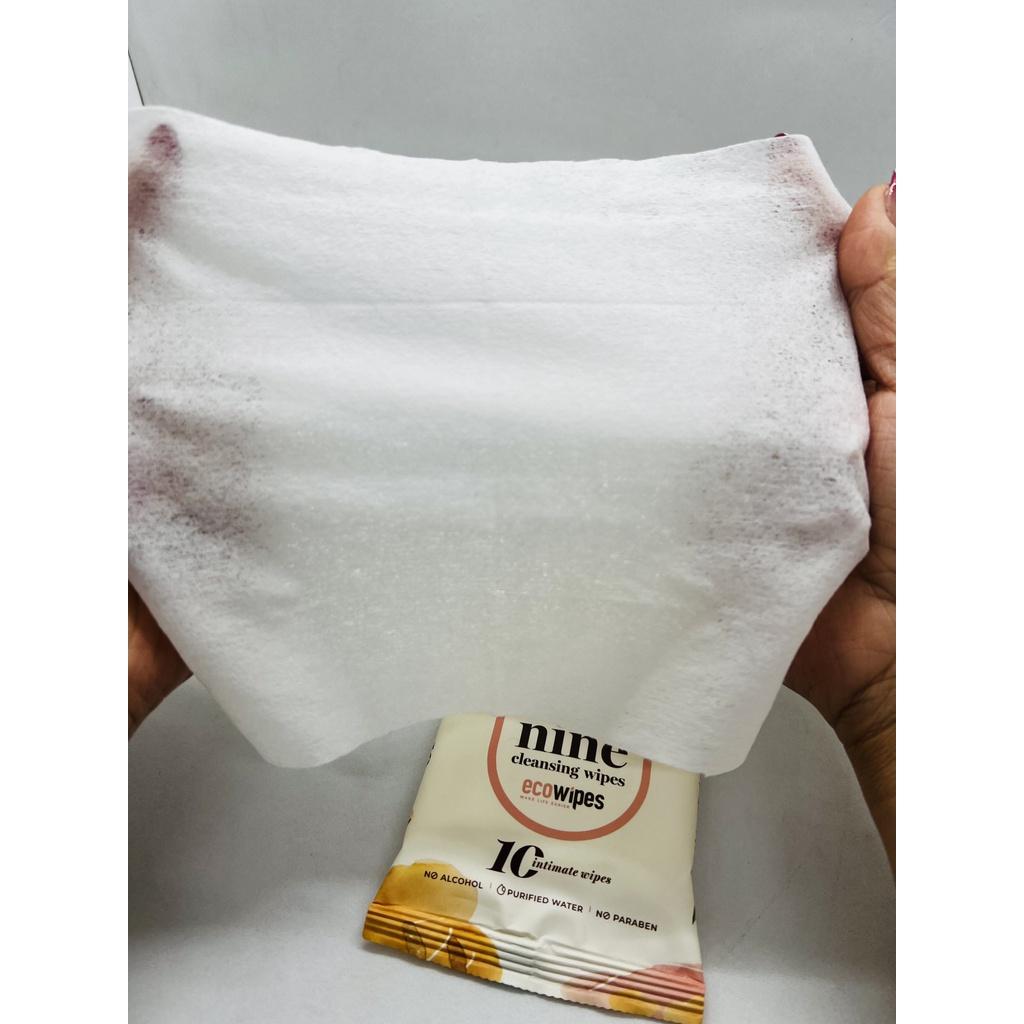 Combo 05 gói khăn giấy ướt phụ khoa Ecowipes gói 10 tờ vệ sinh cá nhân phụ nữ hương Daisy size 15x20cm nhỏ gọn