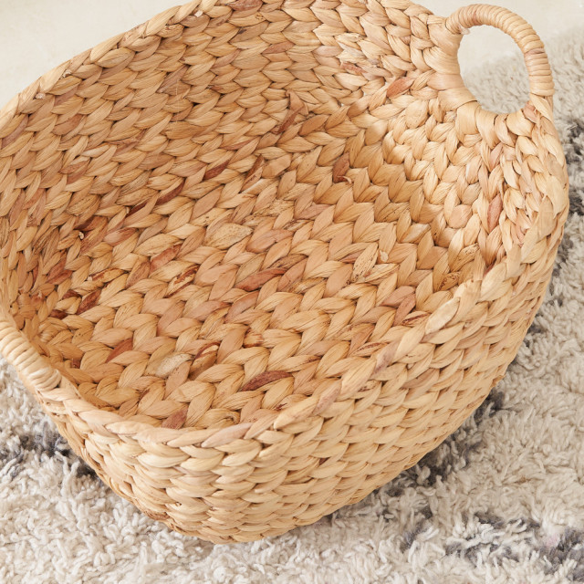 Giỏ lục bình đựng sách báo quần áo URSPACE sắp xếp không gian trang trí decor/ ROUND HYACINTH STORAGE BASKET