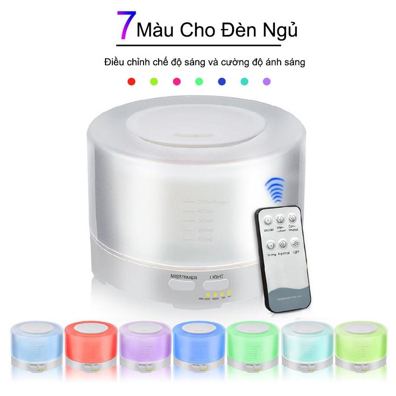 Máy Khuếch Tán Tinh Dầu, Máy Xông Tinh Dầu Trụ Trong Dung Tích 500ml - Tặng Tinh Dầu 10ml - GULIFE MKT16 Bảo Hành 12th