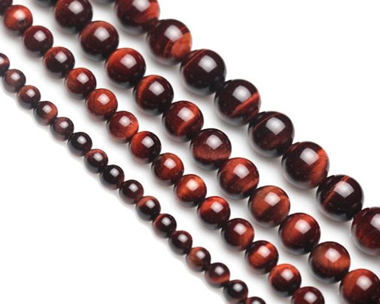 Vòng Tay Thắt Dây Thủ Công Phối Đá Mắt Hổ Đỏ Tự Nhiên 10MM
