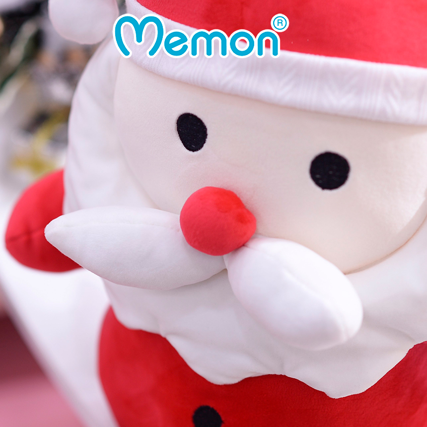 Gấu Bông Ông Già Noel Cúc Đen 30cm, 40cm Cao Cấp Memon - Gấu Bông Qùa Tặng Giáng Sinh