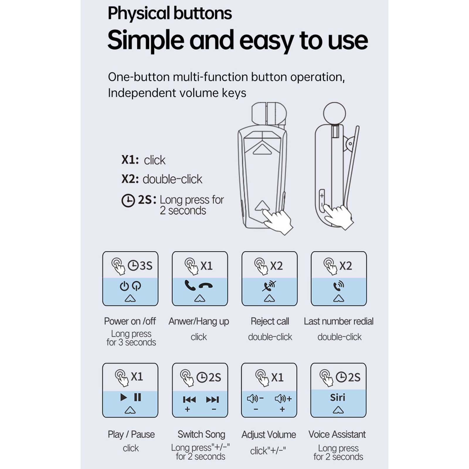 USB Headset One Drag Two Mic 5.0 for Driving Sports Bike Silvery