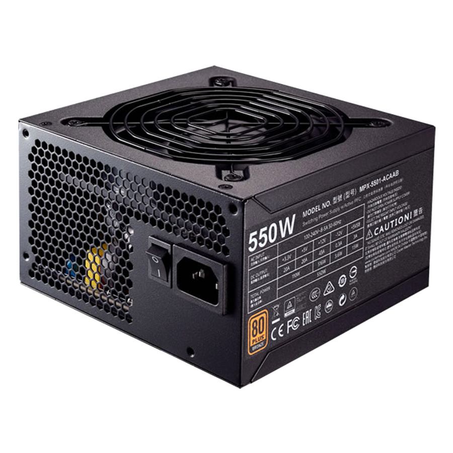 Nguồn Máy Tính 550W Cooler Master MWE BRONZE - Hàng Chính Hãng