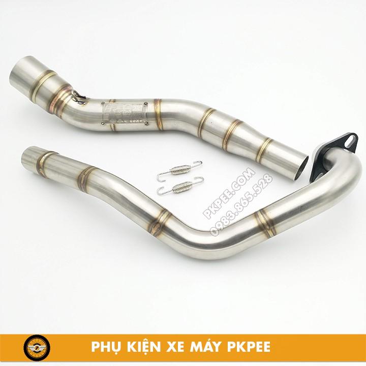 Cổ Pô Tăng R8 Racing 2 Khúc Exciter 150, MX King, Y15ZR Bảo Hành Chất Liệu Inox 304 100% Không Bị Sét