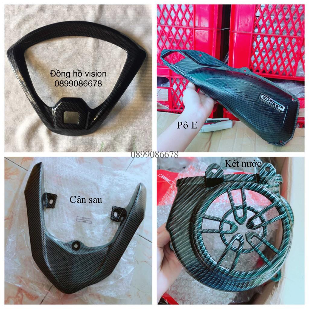 Phụ kiện Ốp Carbon Cacbon Dành Cho Honda Vision 2014, 2015, 2016, 2017, 2018, 2019, 2020