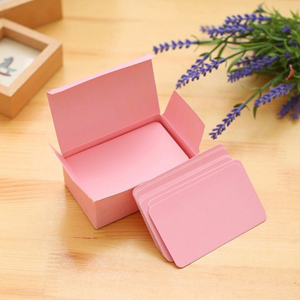 3 Box Paper Blank Index Flash Cards DIY Greeting Quick Message Pink