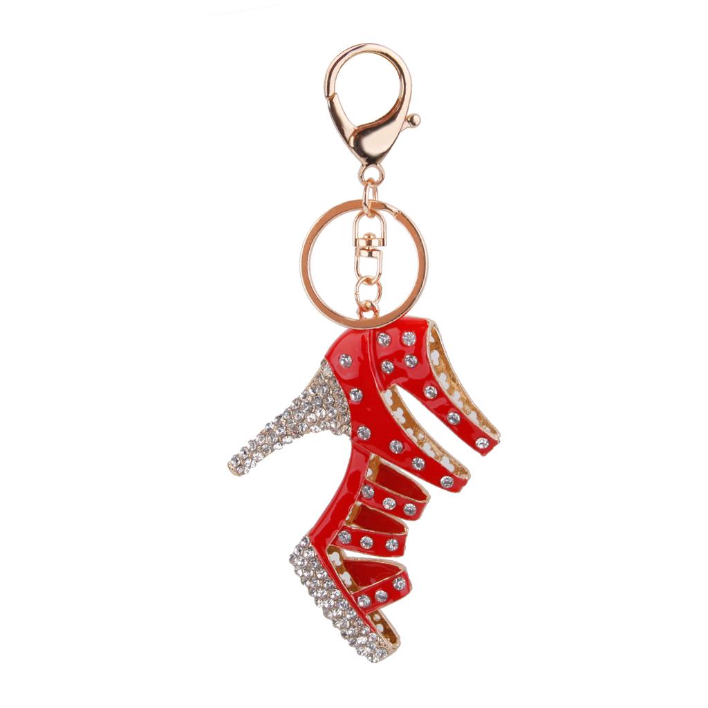 1pcs Crystal Rhinestone High Heel Shape Pendant Keyring Keychain