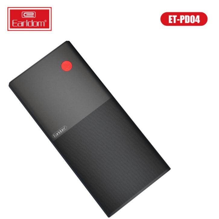 Sạc Dự Phòng 10.000 mah Earldom PD-04 Nhanh Vỏ Nhựa Cứng Cáp Cách Nhiệt Chống Bám Bẩn - Hãng Chính Hãng