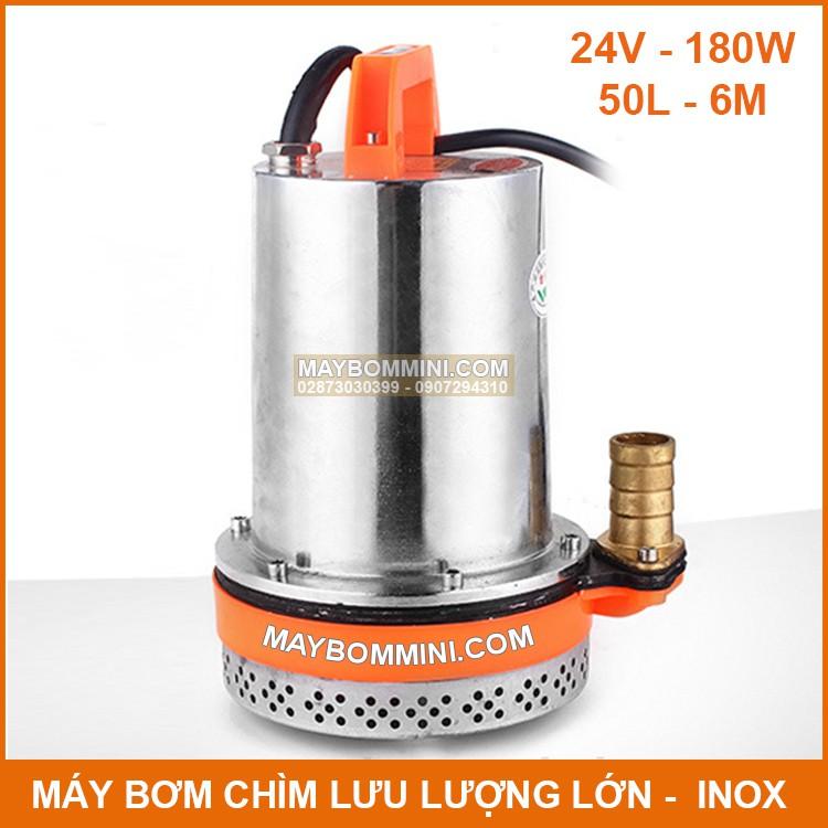 Máy bơm nước chìm lưu lượng lớn inox 24V 180W 50L