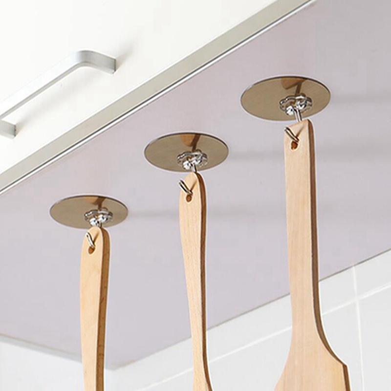 Set 5 Móc Treo Đồ Dán Tường Hình Tròn Trong Suốt Tự Dính Tiện Dụng Cho Nhà Bếp / Phòng Tắm