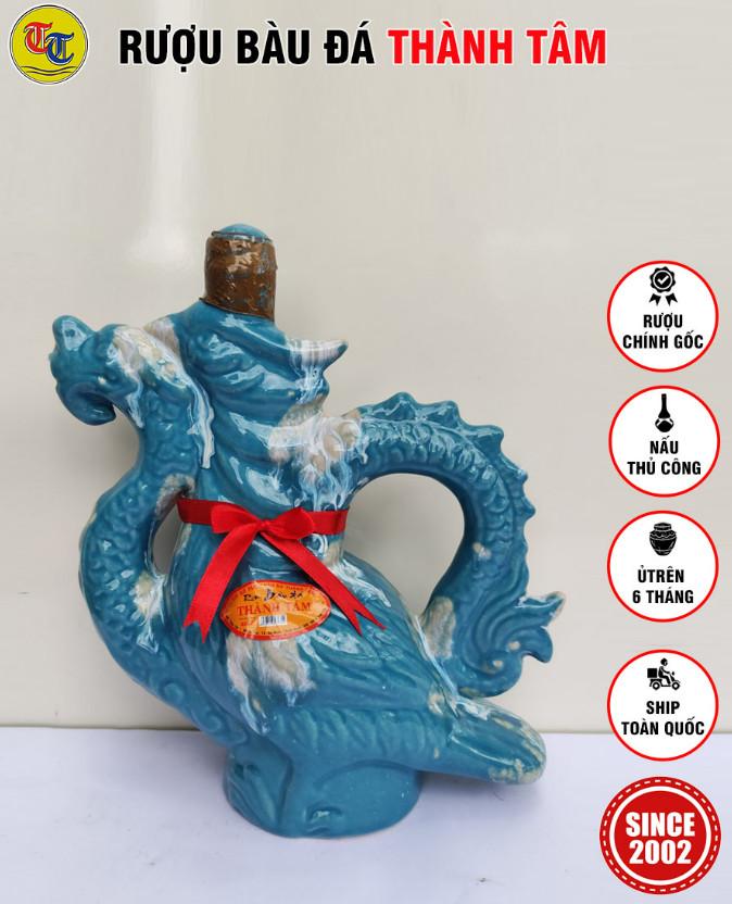 Đặc Sản Bình Định - Rượu Bàu Đá Thành Tâm Thuyền Chim (Màu xanh dương) 700ml - OCOP 3 Sao