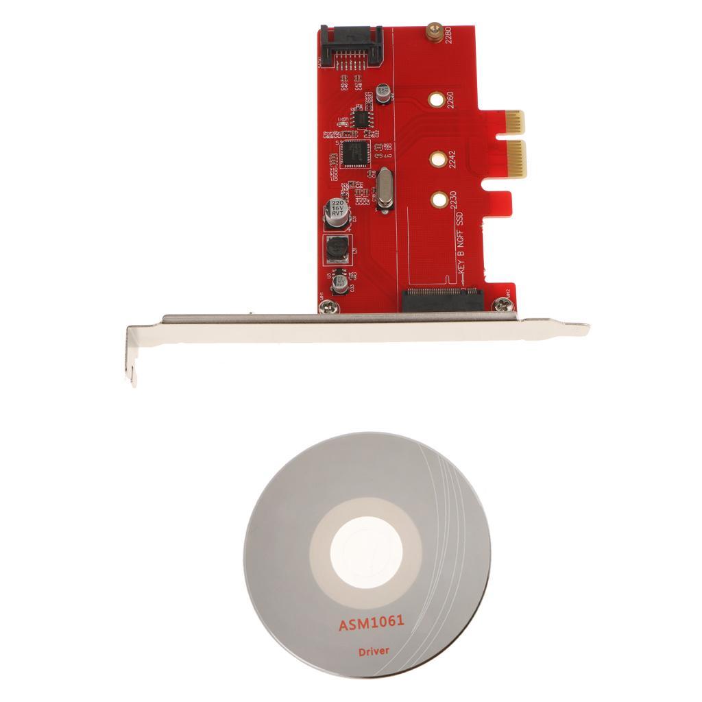 PCI-E Express 2.0 to NGFF M.2 B-Key SSD+ SATAIII Combo Adapter Converter