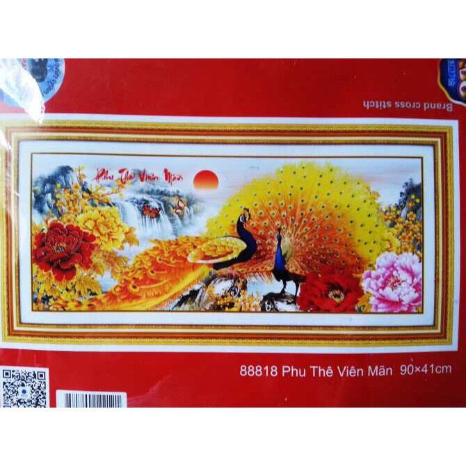 Tranh thêu chữ thập Phu thê viên mãn 88818