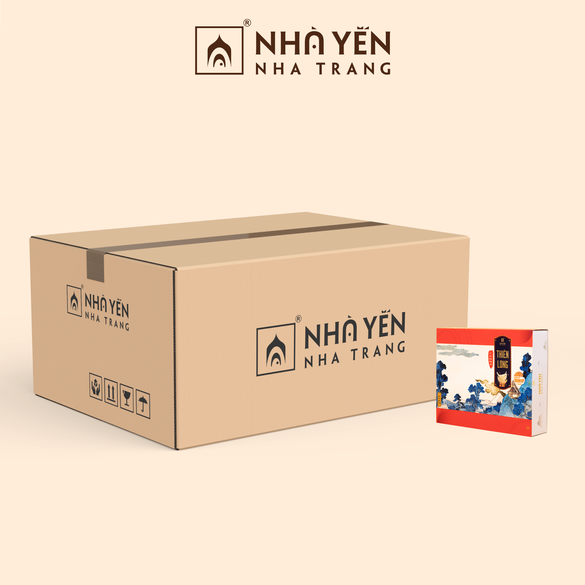 Thùng 12 Hộp Nước Yến Sào Thiên Long - Nhà Yến Nha Trang - Hộp 6 Lọ - Tổ Yến Chưng Sẵn - Nước Yến Chưng Sẵn - Hàng Chính Hãng