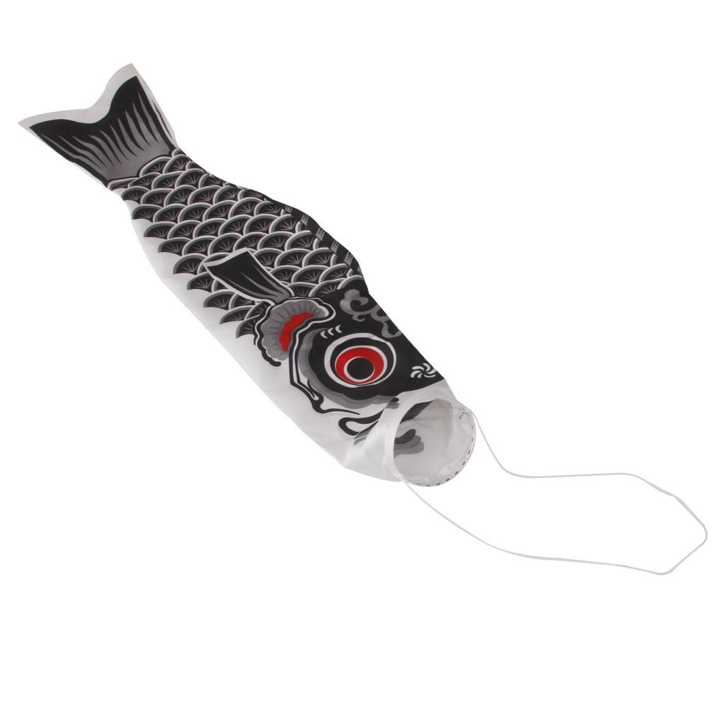 1.5m Koi Nobori Windsock Black&Pink Kite Japanese Carp Flag Decoration