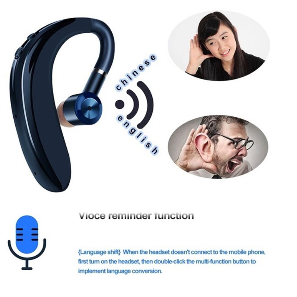 Bluetooth Waterproof hook Headset Earphone with Mic Black