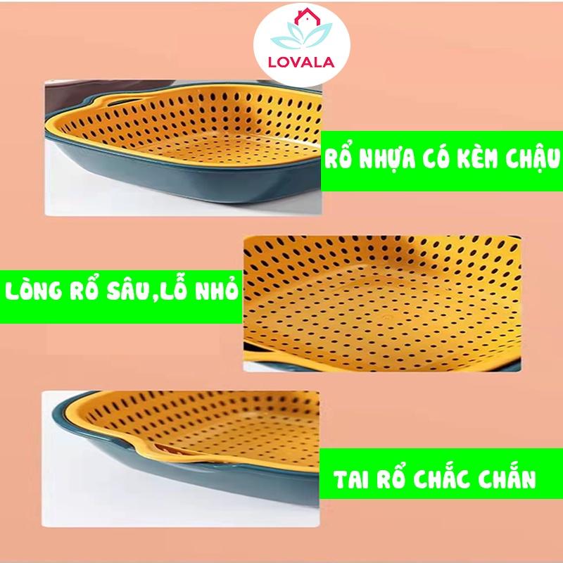 Rổ nhựa chữ nhật đựng đồ kèm chậu
