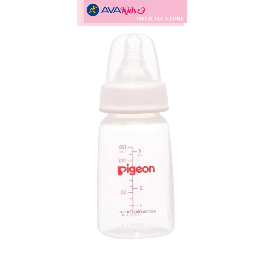 Bình sữa nhựa PP Pigeon vuông cổ hẹp 120 ml (0 - 4 tháng)
