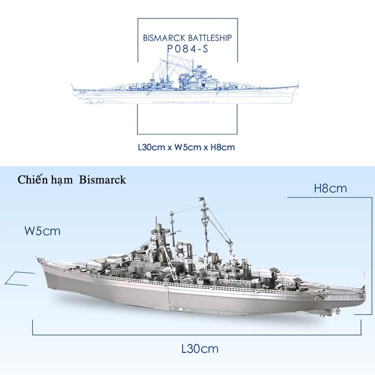 Mô Hình Lắp Ghép 3D Kim Loại chiến hạm cỡ to