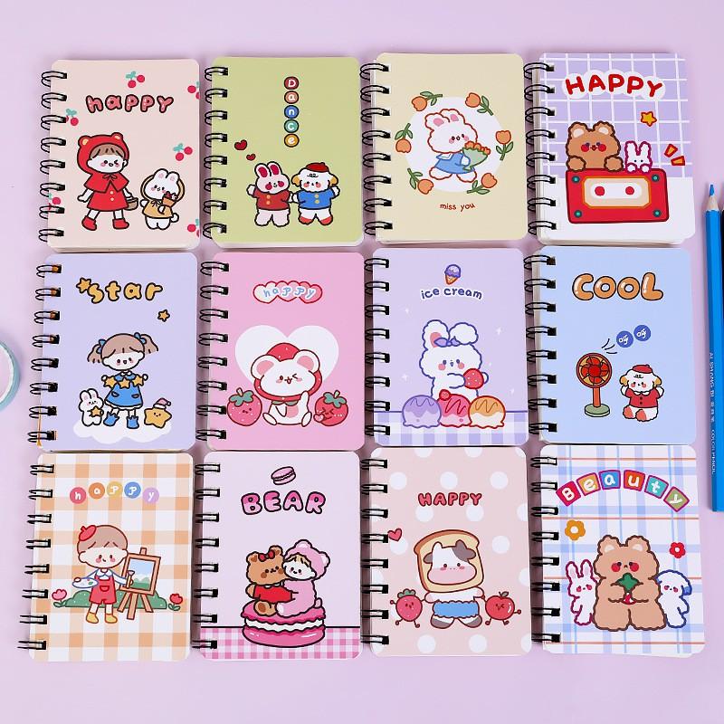 Sổ loxo mini gấu Ulzzang mix