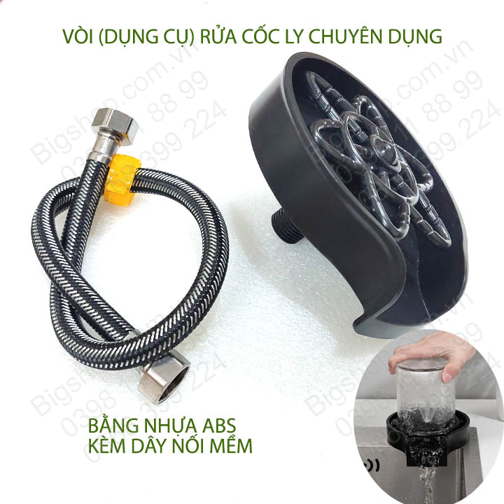 Dụng cụ rửa cốc ly thông minh tự động, nhựa ABS kèm dây nối mềm