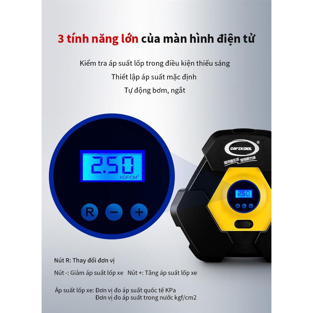 Khuyến mãi - Máy bơm lốp ô tô 12V tự động ngắt điện khi quá tải màn hình LCD (Full phụ kiện)