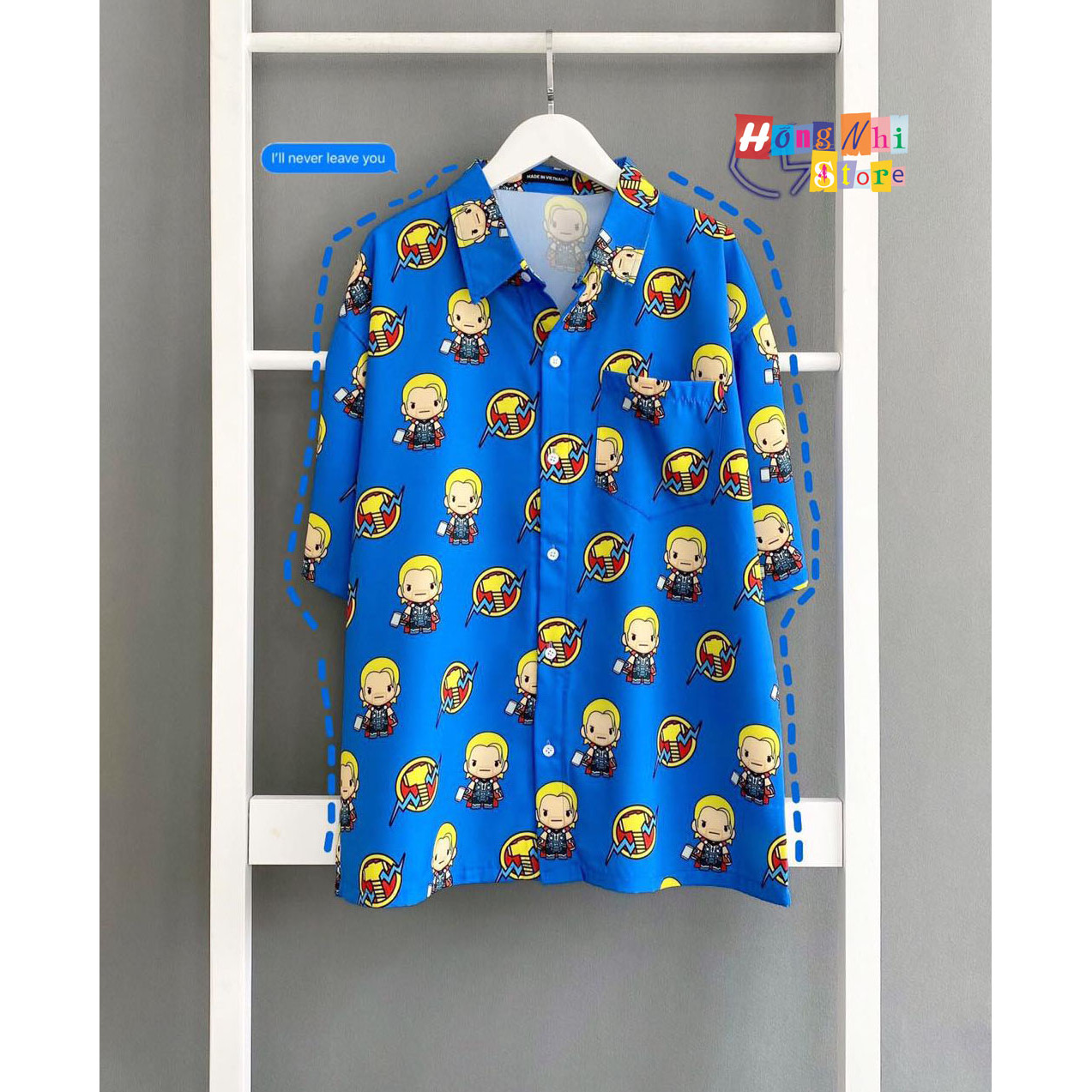 Áo Sơ Mi Hoạ Tiết Tay Lỡ Dáng Rộng, Sơ Mi Tay Lửng Unisex - MM