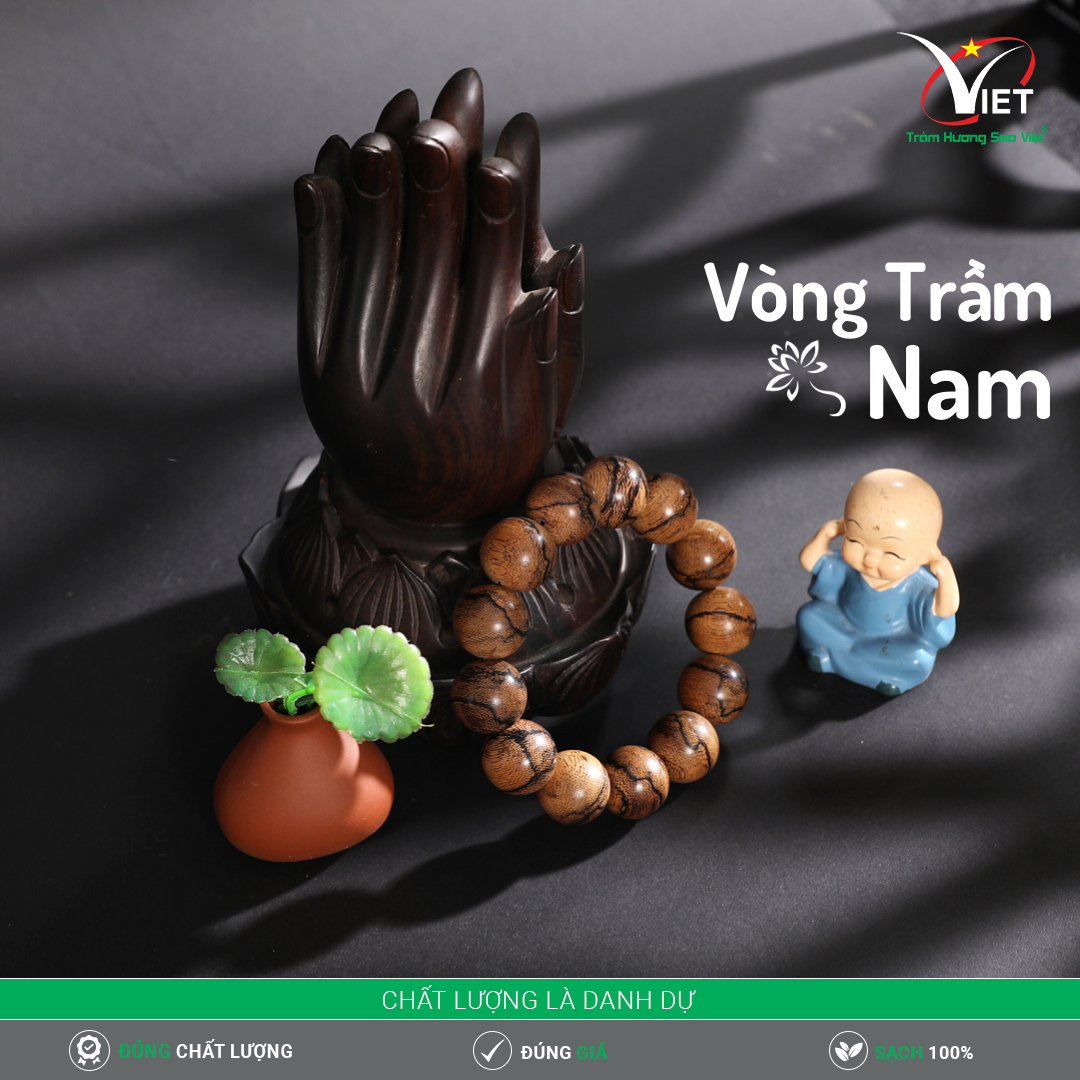 Vòng Trầm Nam - Trầm thiên nhiên - Kiểu Tròn - Vân Trầm Độc Đáo