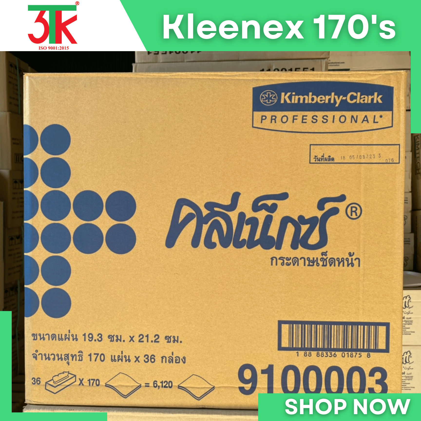 Giấy lụa KLEENEX loại 170 tờ Mã 91000 thương hiệu Kimberly- Clark Professional