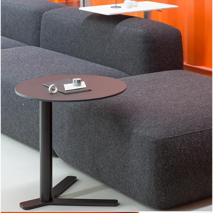 Bàn Trà Mặt Đá, Táp Trà, Bàn Uống Nước Sofa Mặt Đá Ceramic Kết Hợp Chân Sắt Sơn Tĩnh Điện D40xH5 Để Cùng Sofa Phòng Khách Hoặc Bàn Uống Cà Phê –FN03