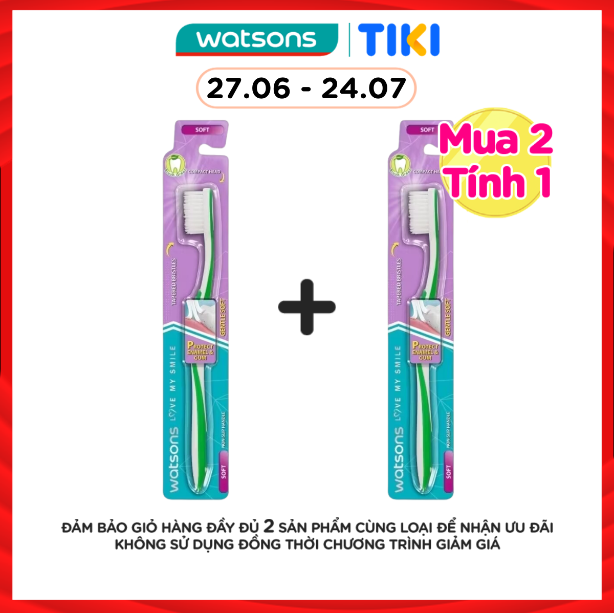 Bàn Chải Đánh Răng Watsons Gentle Soft 1 Cái