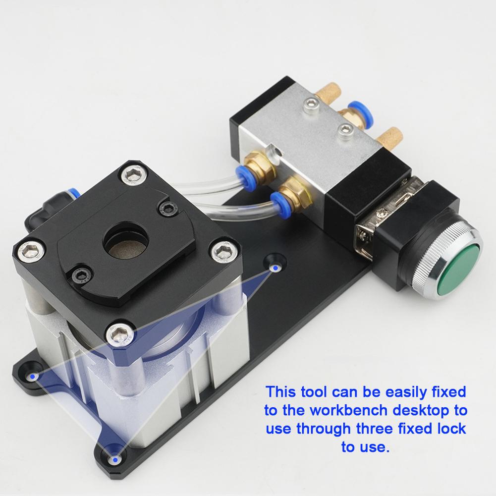 Portable Table 3 Fixed Lock Pneumatic Punching Tool 8mm Aluminum Alloy Home Household Pneumatic Punching Machine Practical DIY Woodworking Tool
