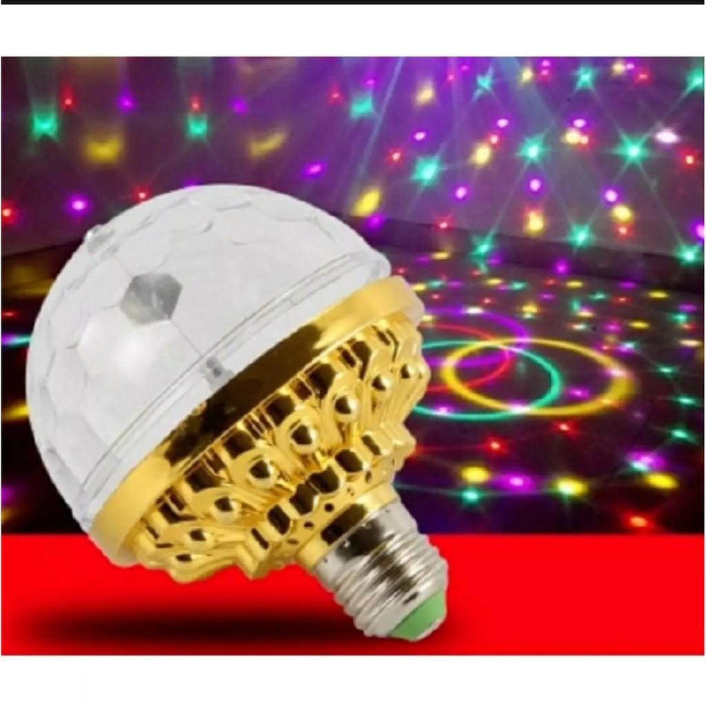 Đèn led 7 màu vũ trường cảm ứng nhạc, bóng đèn led trụ, đèn led tự xoay 7 màu Tặng kèm chuôi đèn