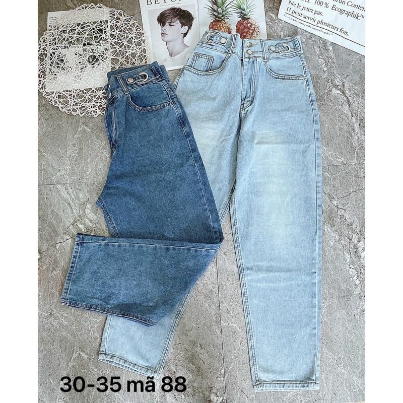 Quần baggy jean nữ MS88 ️️ quần baggy jean nữ lưng cao size đại từ 55kg đến 80kg hàng VNXK bigsize 2Kjean