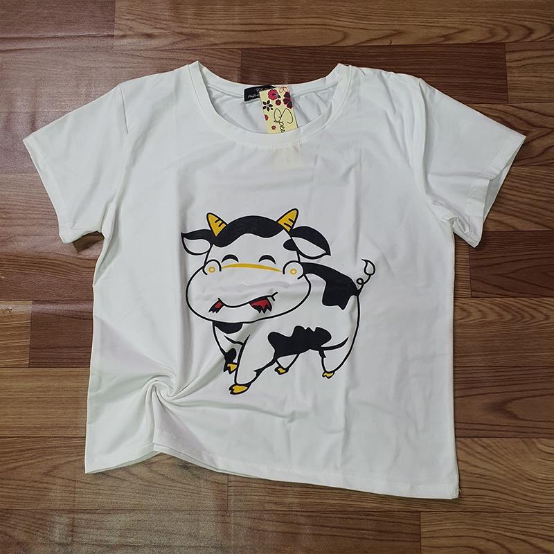 Đồ Bộ Nữ Mặc Nhà Anquachi Bò Sữa Đẹp Thun Cotton Nữ Mặc Ngủ Ở Nhà Dễ Thương Quần Đùi Cute A051