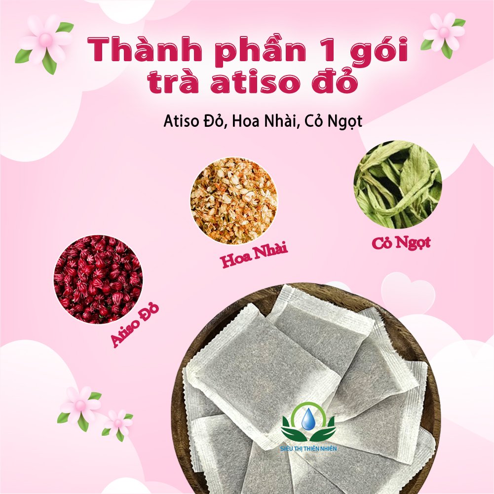 Trà Hoa Atiso đỏ hộp 30 Túi Lọc x 3Gram của Siêu Thị Thiên Nhiên thanh nhiệt mang lại giấc ngủ sâu hơn