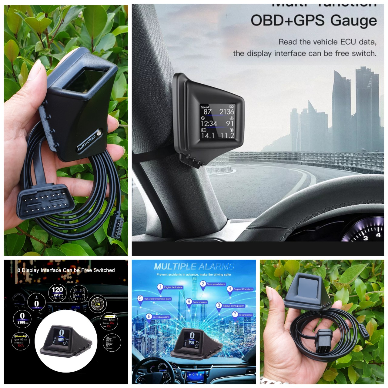 Thiết bị Hud hiển thị tốc độ OBD2 + GPS báo km xóa mã lỗi ô tô kiểm soát tổng thể xe bản đặc biệt loại tốt