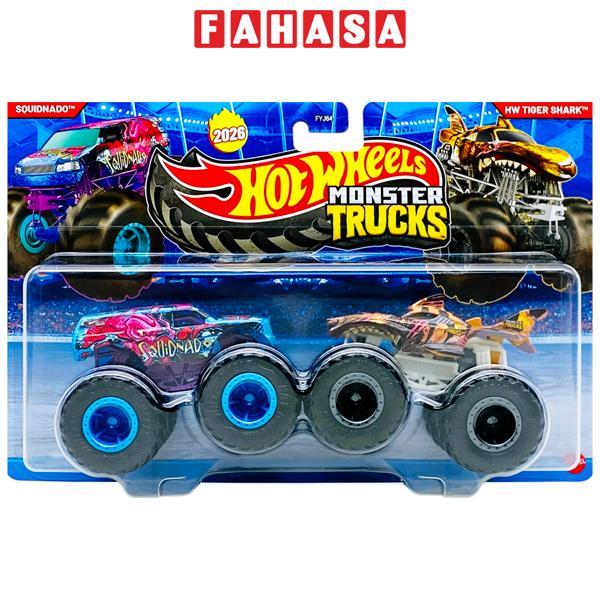 Đồ Chơi Bộ 2 Siêu Xe Monster Trucks - Hot Wheels FYJ64M - Squidnado + HW Tiger Shark