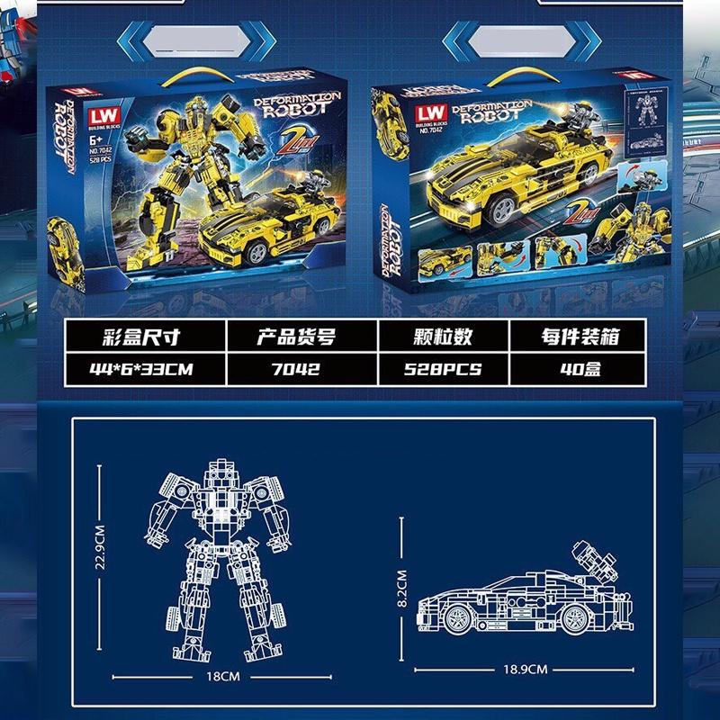 Đồ chơi Lắp ráp Robot Bumblebee, Lewan 7042 Autobot, Xếp hình thông minh, Mô hình người máy