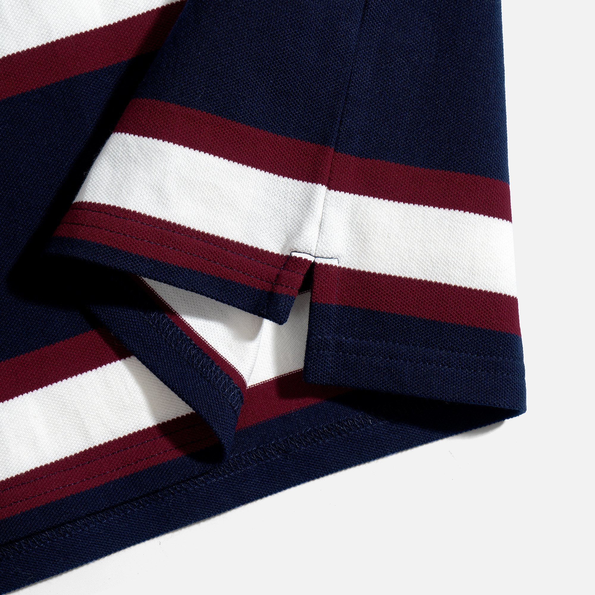 Áo Thun Nam Cao Cấp Polo Dệt Sọc Xanh Đen 1023 BY COTTON NEW