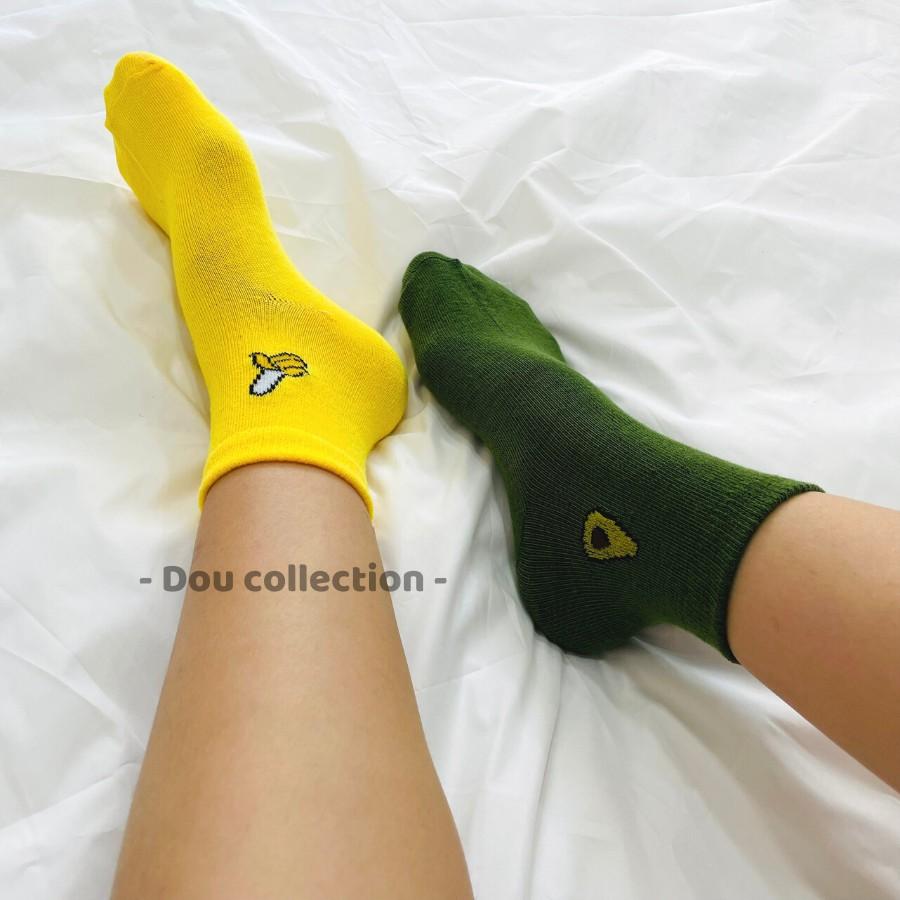 Vớ Tất Nam Nữ Cổ Cao Cotton Họa Tiết Trái Cây Nhiều Màu Phong Cách Nhật Bản Dễ Thương - Mã TV010