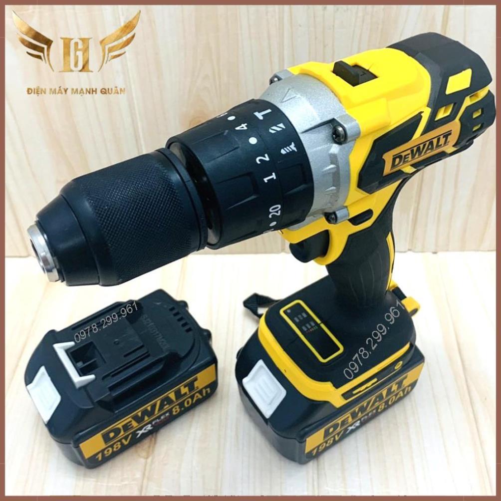 Máy Khoan Pin DeWaLT 118V, Máy Bắn Vít Động Cơ Không Chổi Than, 3 Chức Năng Có Búa, Tặng Bộ Phụ Kiện Như Hình