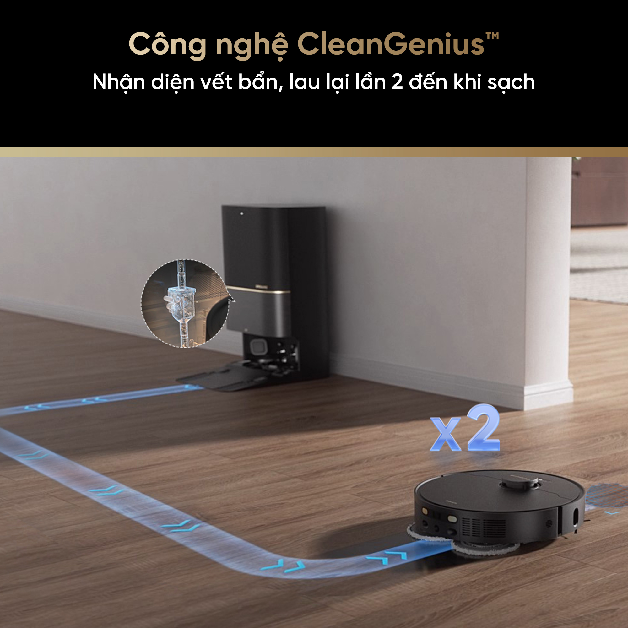 Robot hút bụi lau sàn chuyên dụng Dreame X40 Ultra -Hàng chính hãng