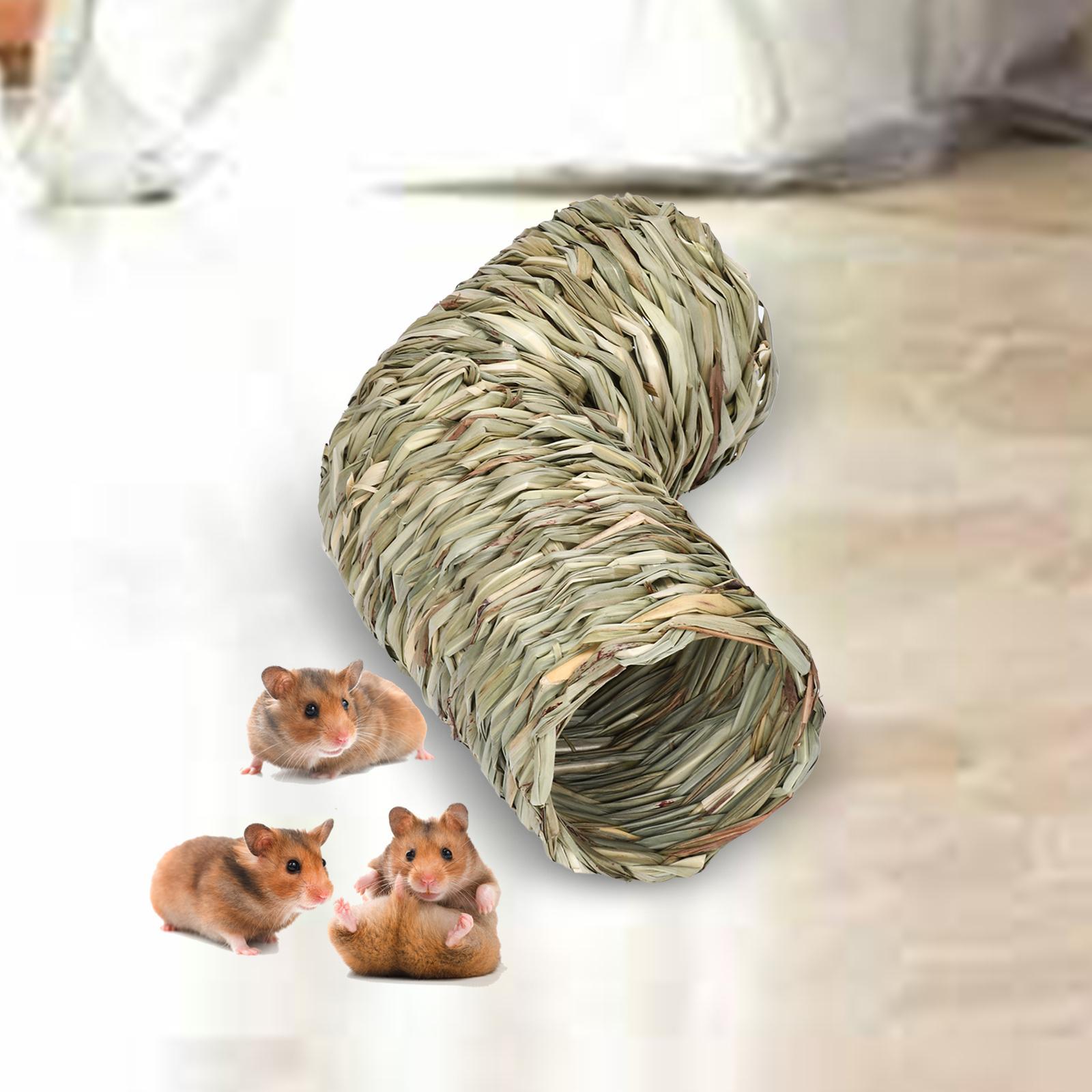 Hamster Grass Tunnel Tunnel Hideaway Durable Bunny Toy Pet Supplies Rabbit Tunnel Tube Nest for Chinchilla Hedgehog Gerbils Ferrets