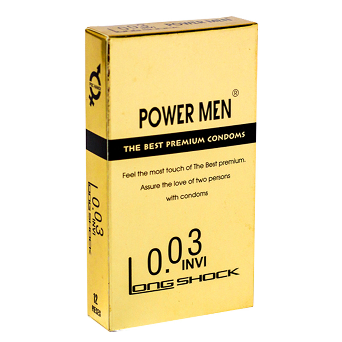 Hình ảnh Bao Cao Su Chống Xuất Tinh Sớm Siêu Mỏng POWER MEN 0.03 Invisible Long Shock (H12) - Che Tên Sản Phẩm - SHOP ADAM