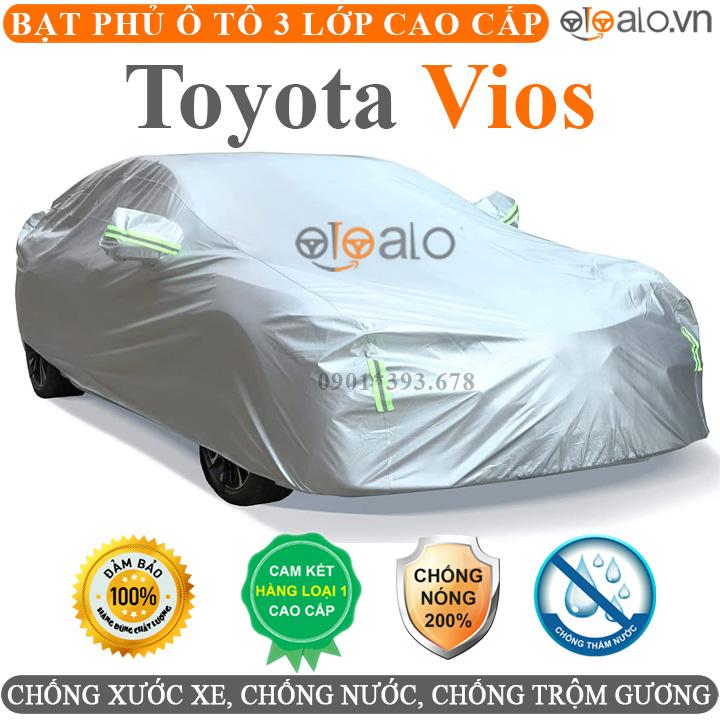 Bạt phủ xe ô tô Toyota Vios vải dù 3 lớp CAO CẤP BPXOT