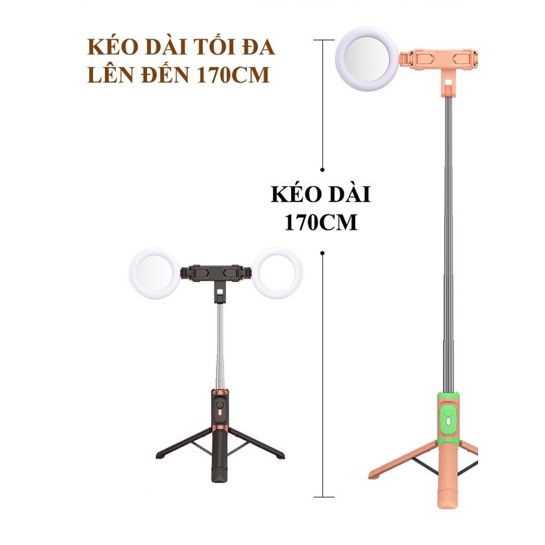 Gậy chụp hình tự sướng JC-18H có remote bluetooth tích hợp tripod 3 chân, trang bị 2 đèn led - Thành Công Mobile