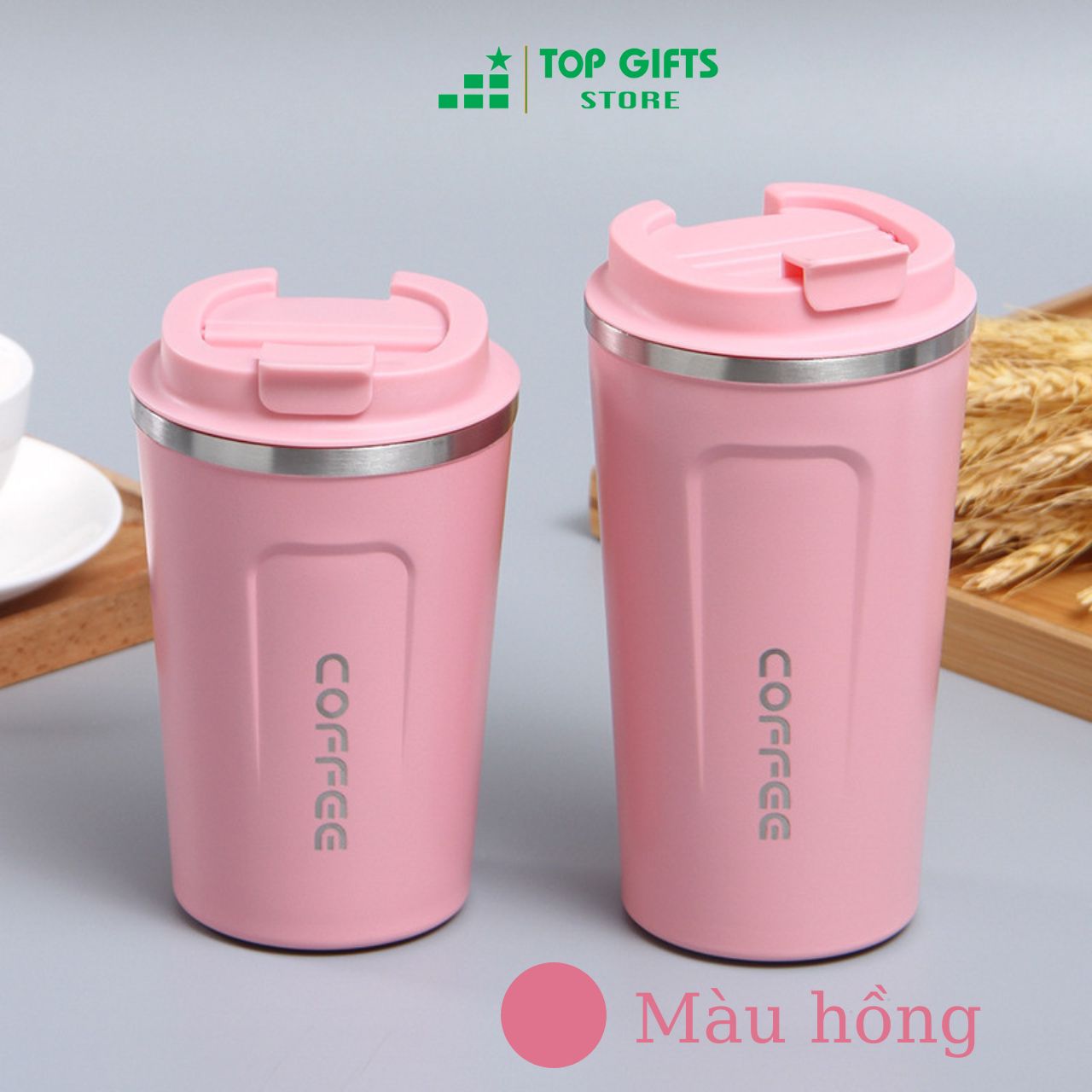 Cốc giữ nhiệt COFFEE khắc tên L5026 - 5 màu dung tích 380ml-510ml
