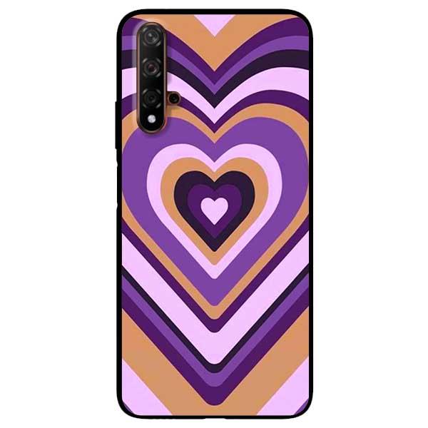 Ốp lưng dành cho Huawei Nova 5T - Tim Cầu Vồng Tím Nâu